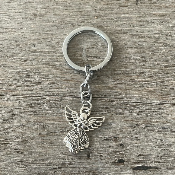 Vintage Silver Tone Angel Keychain - Picture 1 of 4